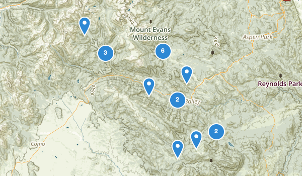 trail locations for Bailey, Colorado