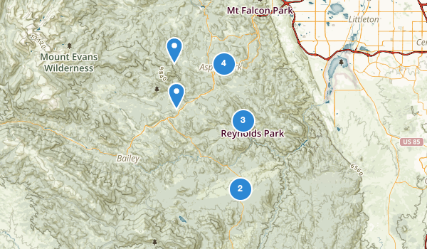 trail locations for Conifer, Colorado