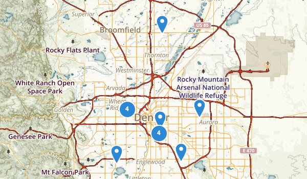 trail locations for Denver, Colorado