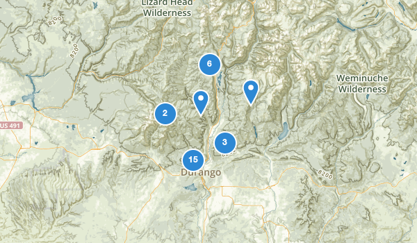 trail locations for Durango, Colorado