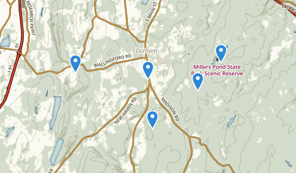 trail locations for Durham, Connecticut