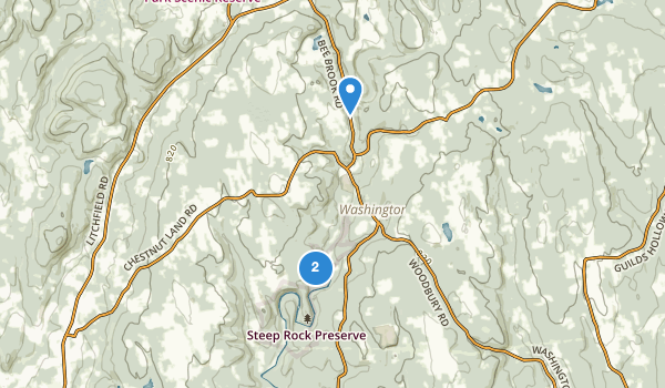 trail locations for Washington Depot, Connecticut