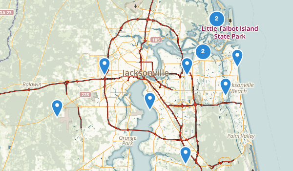 trail locations for Jacksonville, Florida