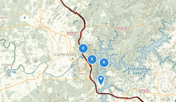 trail locations for Cartersville, Georgia