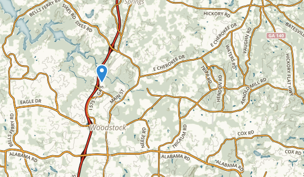 trail locations for Woodstock, Georgia