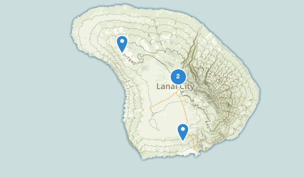 trail locations for Lanai City, Hawaii