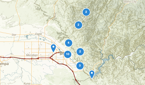 trail locations for Boise, Idaho