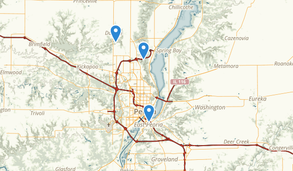 trail locations for Peoria, Illinois