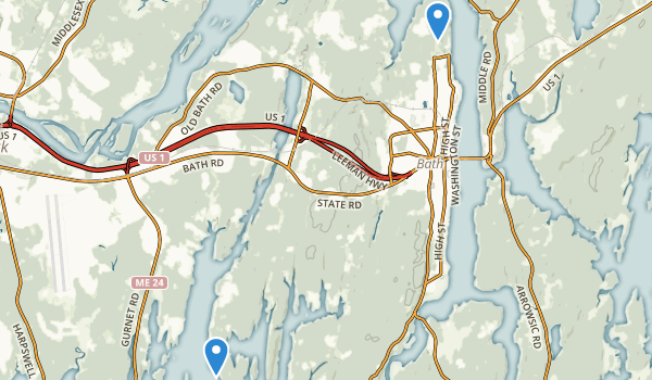 trail locations for Bath, Maine