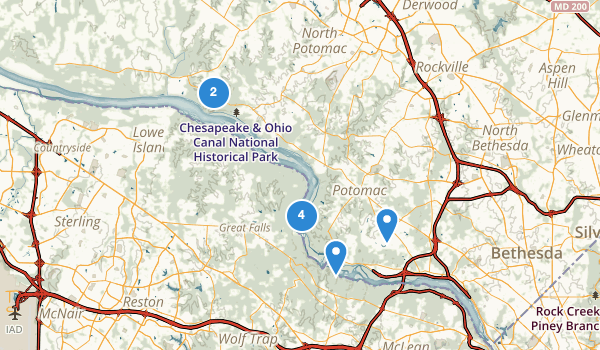 trail locations for Potomac, Maryland