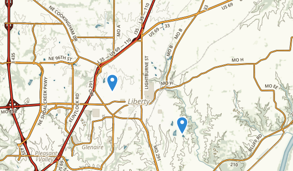trail locations for Liberty, Missouri
