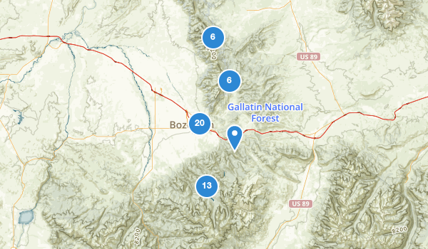 trail locations for Bozeman, Montana