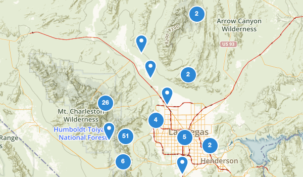 trail locations for Las Vegas, Nevada