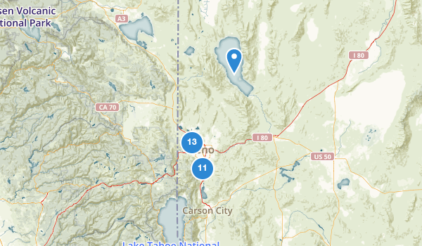trail locations for Reno, Nevada
