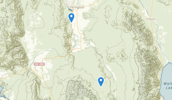 trail locations for Yerington, Nevada