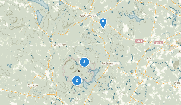 trail locations for Nottingham, New Hampshire
