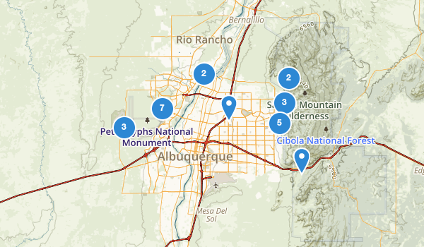 trail locations for Albuquerque, New Mexico