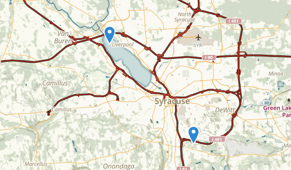 trail locations for Syracuse, New York