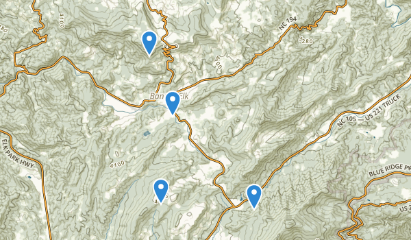 trail locations for Banner Elk, North Carolina