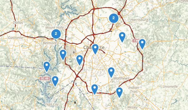 trail locations for Charlotte, North Carolina