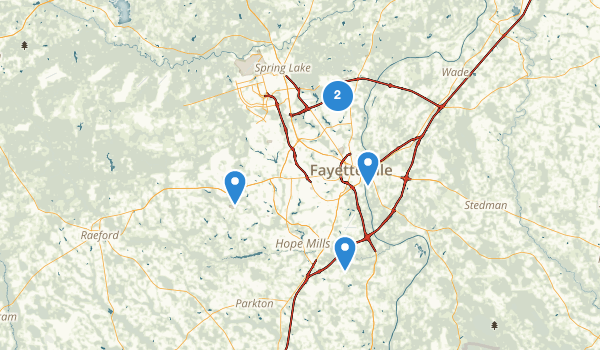 trail locations for Fayetteville, North Carolina