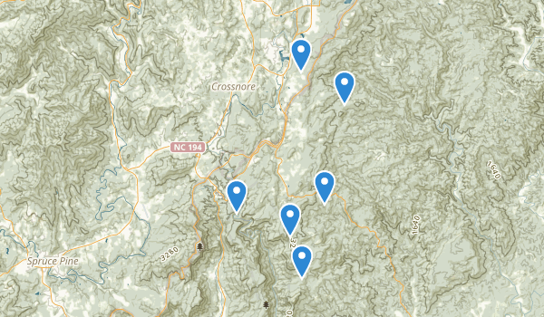 trail locations for Newland, North Carolina