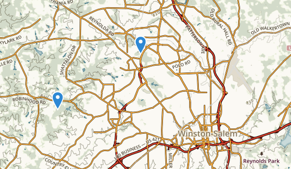 trail locations for Winston Salem, North Carolina