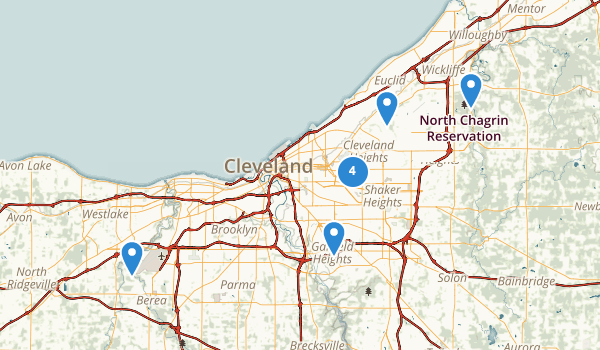 trail locations for Cleveland, Ohio