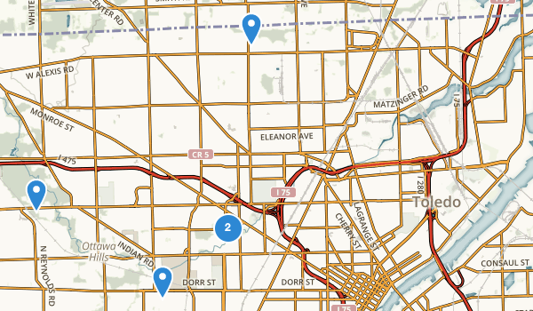 trail locations for Toledo, Ohio