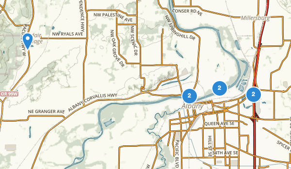 trail locations for Albany, Oregon