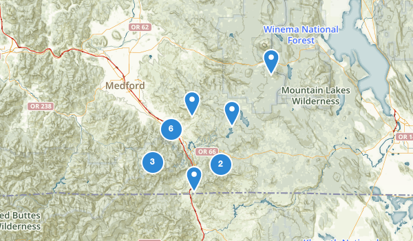 trail locations for Ashland, Oregon