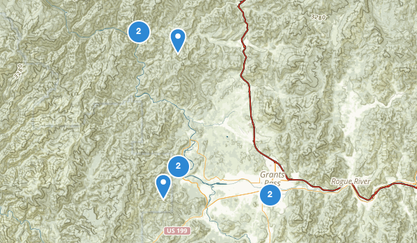 trail locations for Grants Pass, Oregon