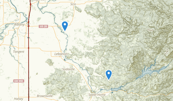 trail locations for Lebanon, Oregon