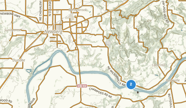 trail locations for Newberg, Oregon