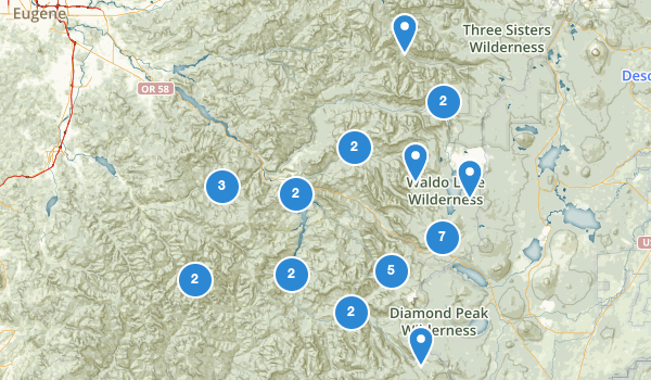 trail locations for Oakridge, Oregon