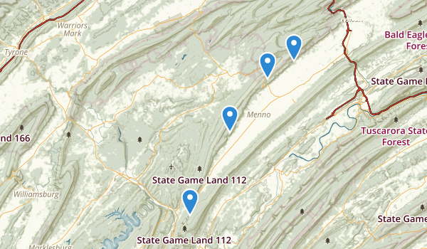 trail locations for Huntingdon, Pennsylvania