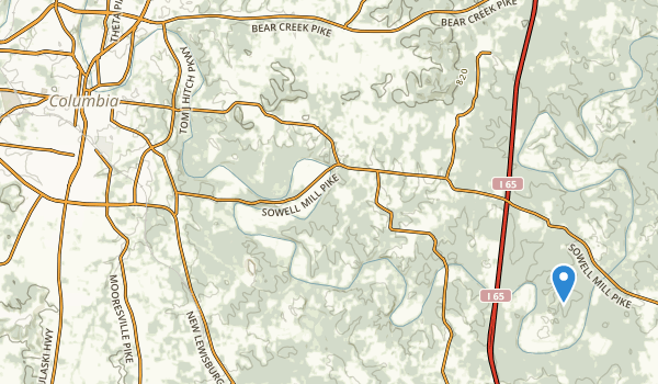 trail locations for Columbia, Tennessee