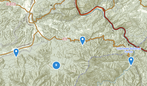 trail locations for Cosby, Tennessee