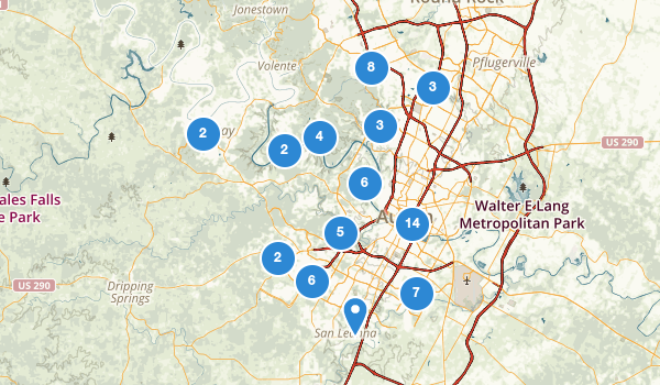 trail locations for Austin, Texas