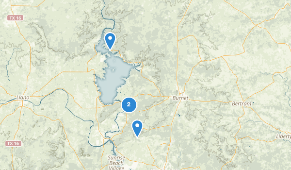 trail locations for Burnet, Texas