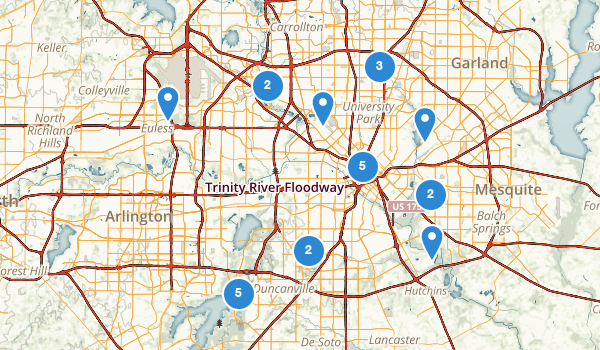 trail locations for Dallas, Texas