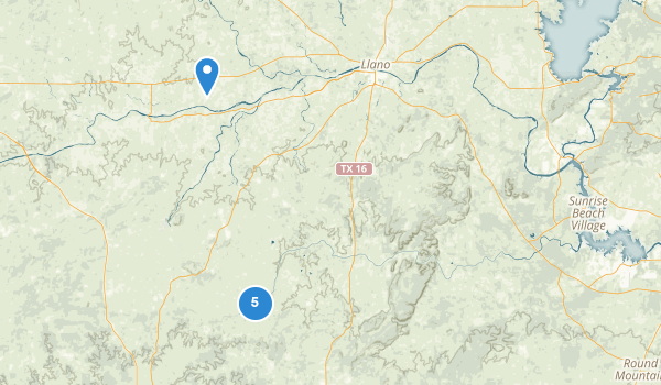 trail locations for Llano, Texas