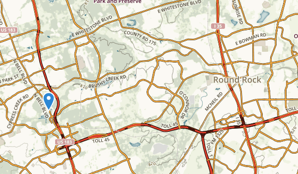 trail locations for Round Rock, Texas