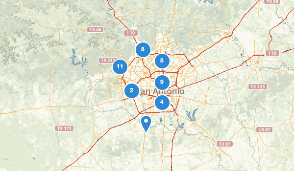 trail locations for San Antonio, Texas