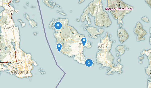 trail locations for Friday Harbor, Washington