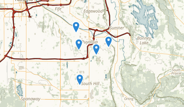 trail locations for Puyallup, Washington