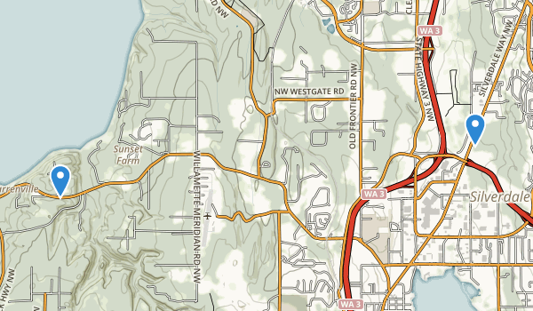trail locations for Silverdale, Washington