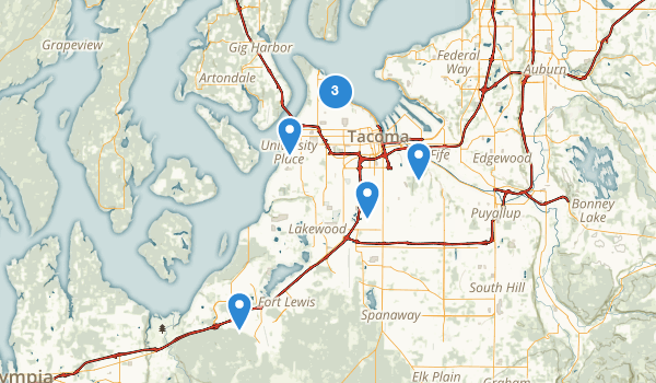 trail locations for Tacoma, Washington