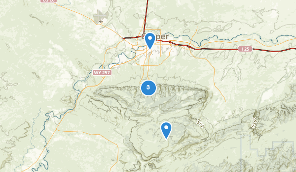 trail locations for Casper, Wyoming