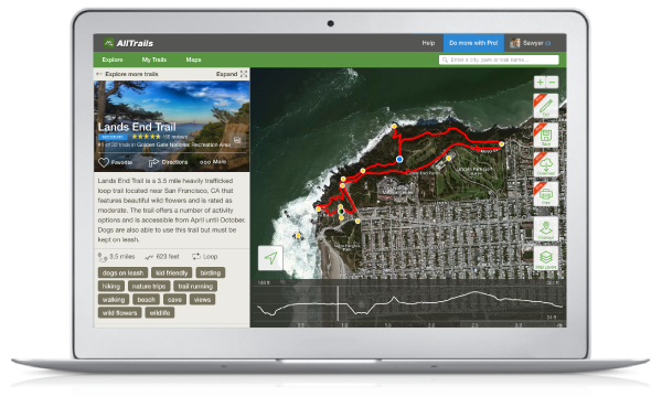 Download the iPhone or Android app and follow along on the trail